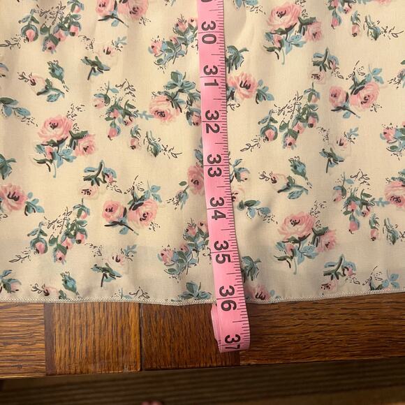 NWT Maurices Lightweight Mesh Back Ruffle Dress Medium Floral Ivory Pink - Picture 10 of 16